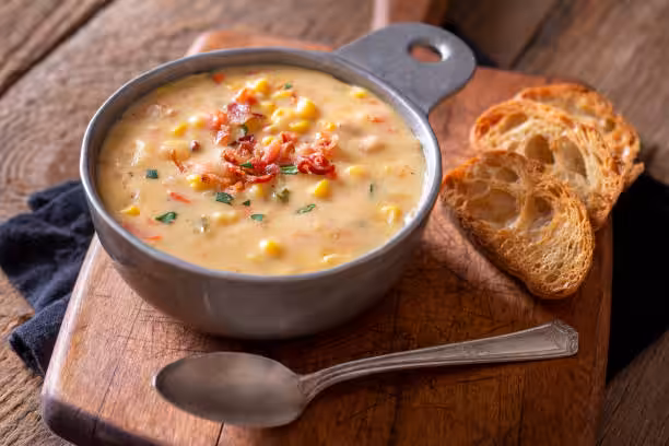 Potato and Bacon Soup with Cheesy