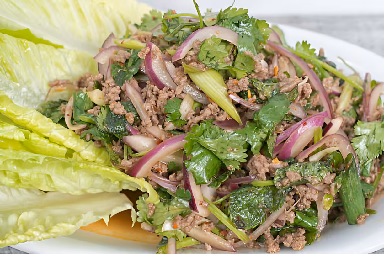 Asian-Style Ground Beef Lettuce Wraps