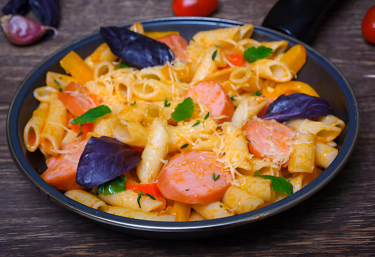 CREAMY CAJUN SAUSAGE PASTA