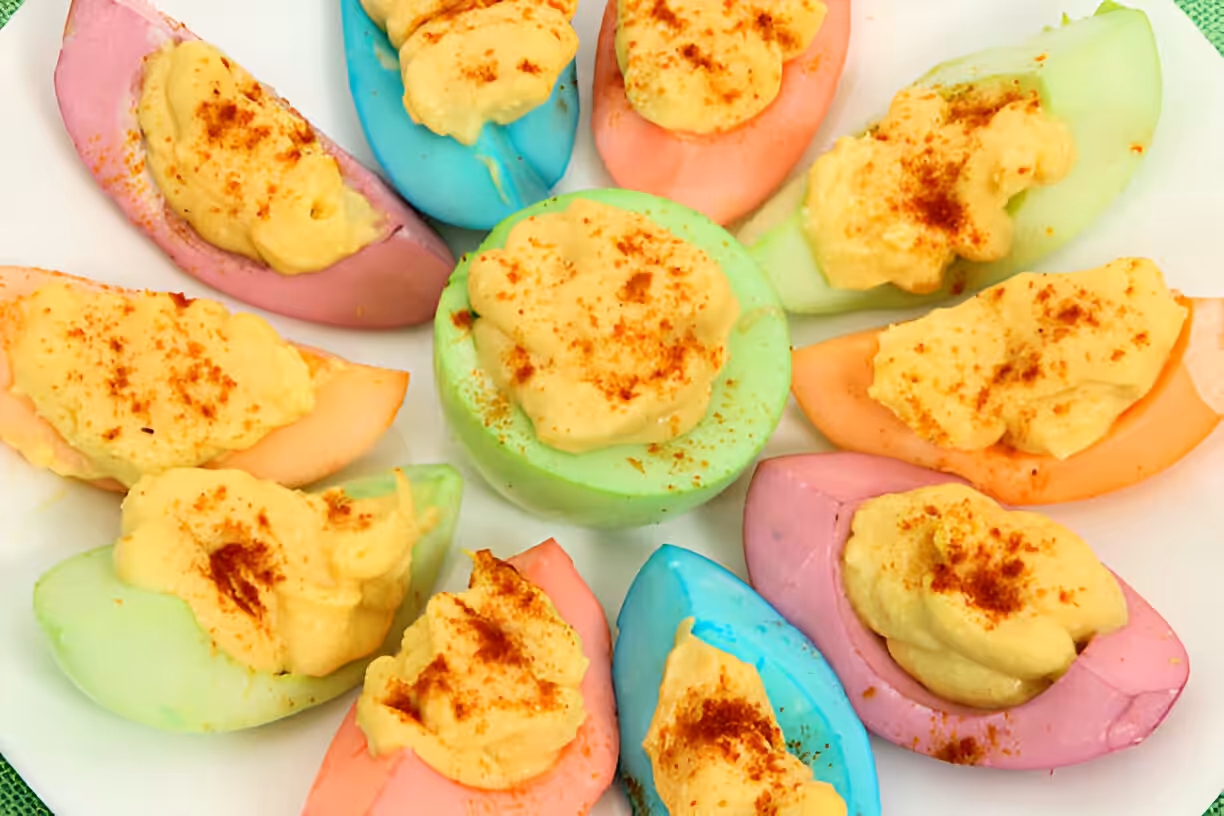 Colored Deviled Eggs for Easter