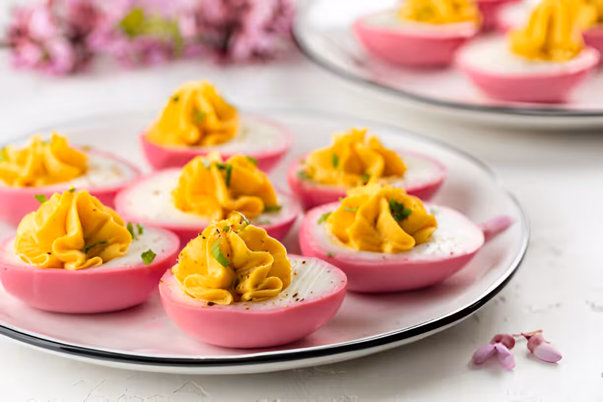 Colored Deviled Eggs for Easter