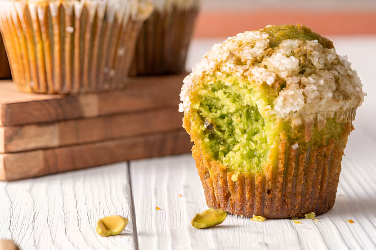 Easy Bakery Style Pistachio Muffins