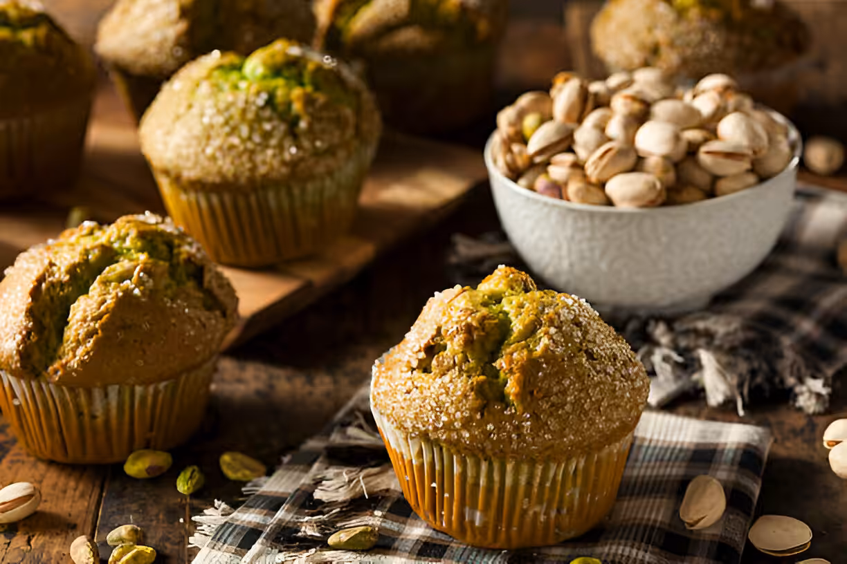 Easy Bakery Style Pistachio Muffins