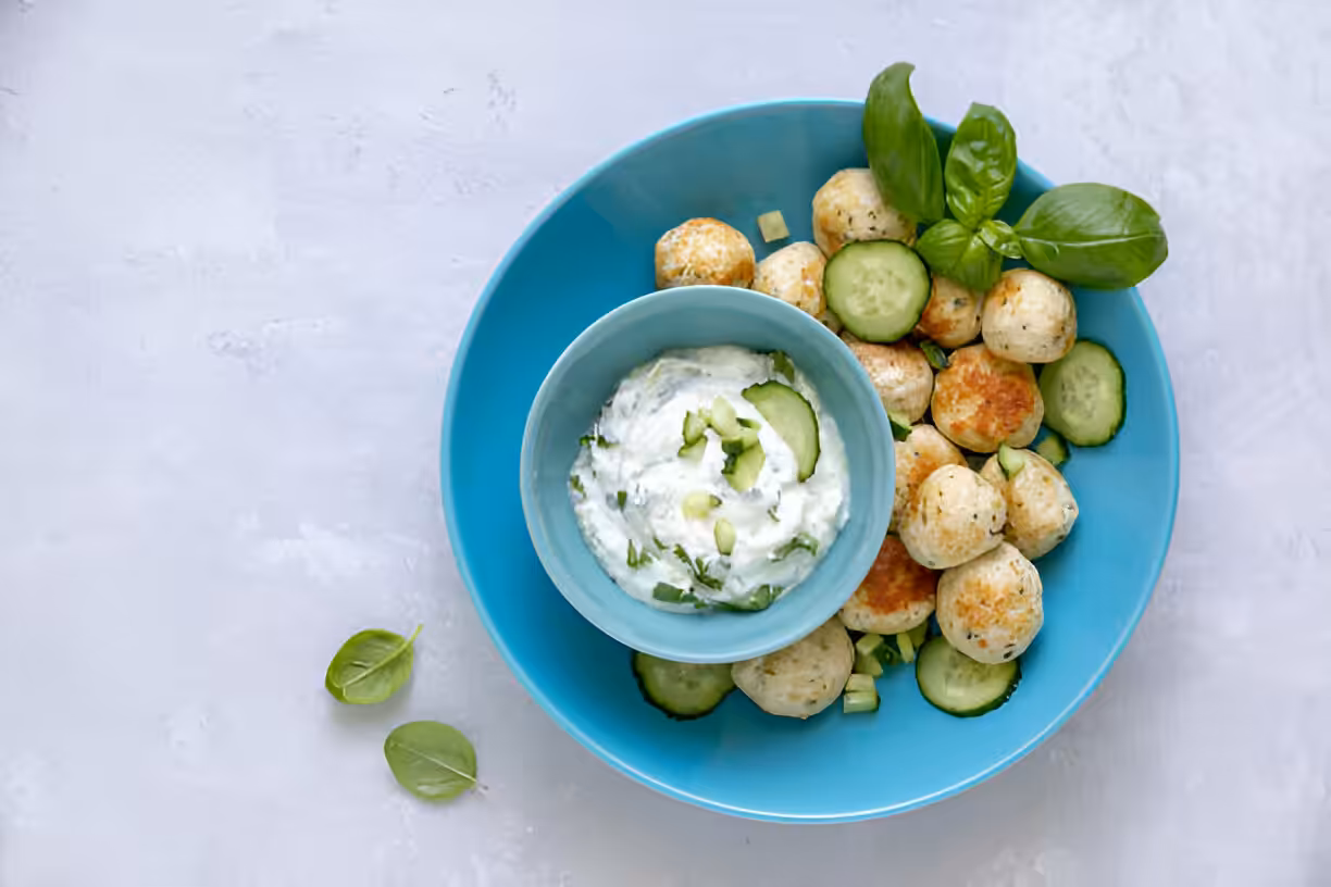 Greek Turkey Meatballs with Tzatziki