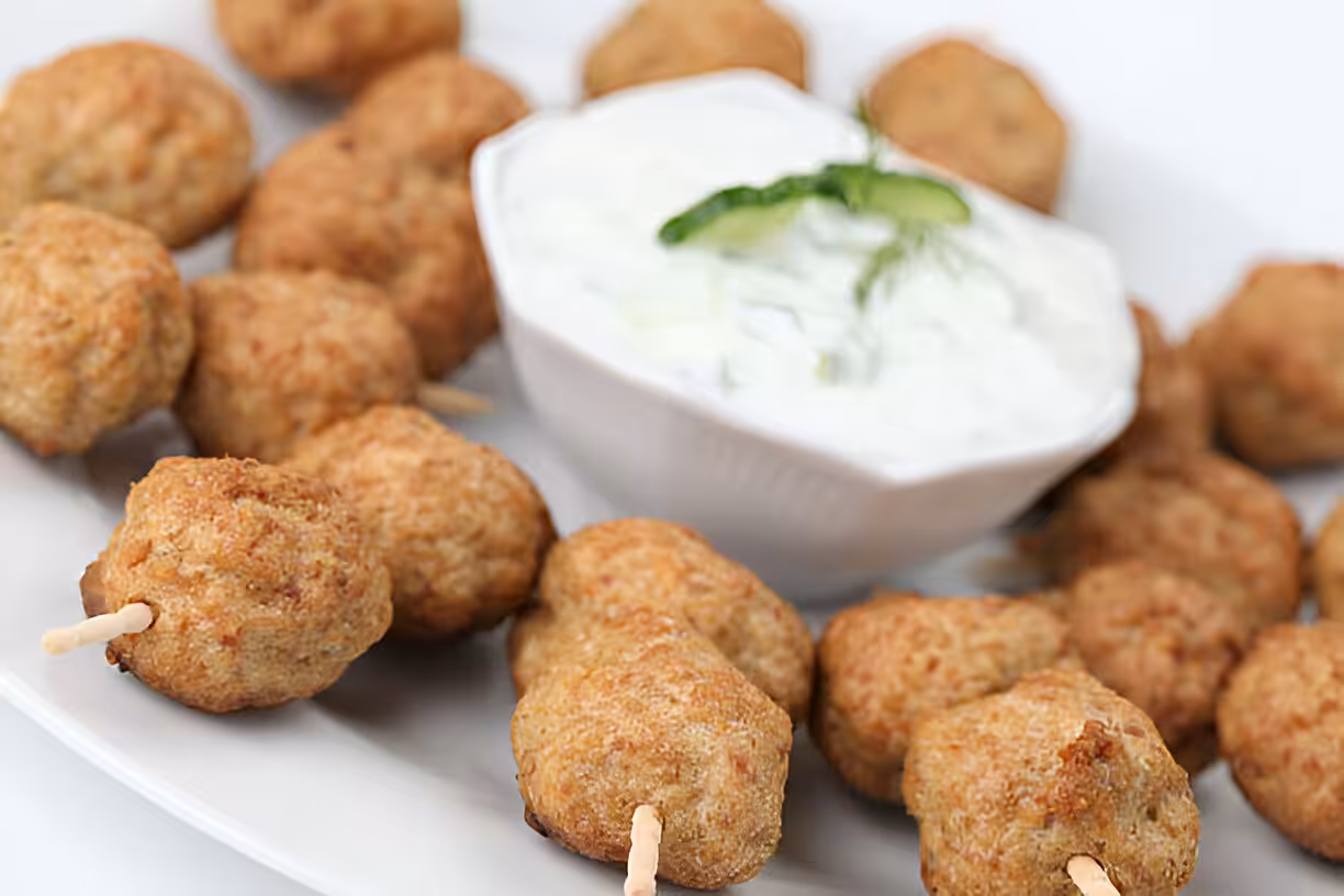 Greek Turkey Meatballs with Tzatziki