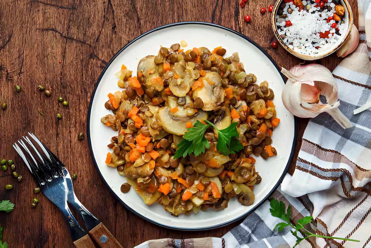 Hearty Vegan Lentil Mushroom Stew