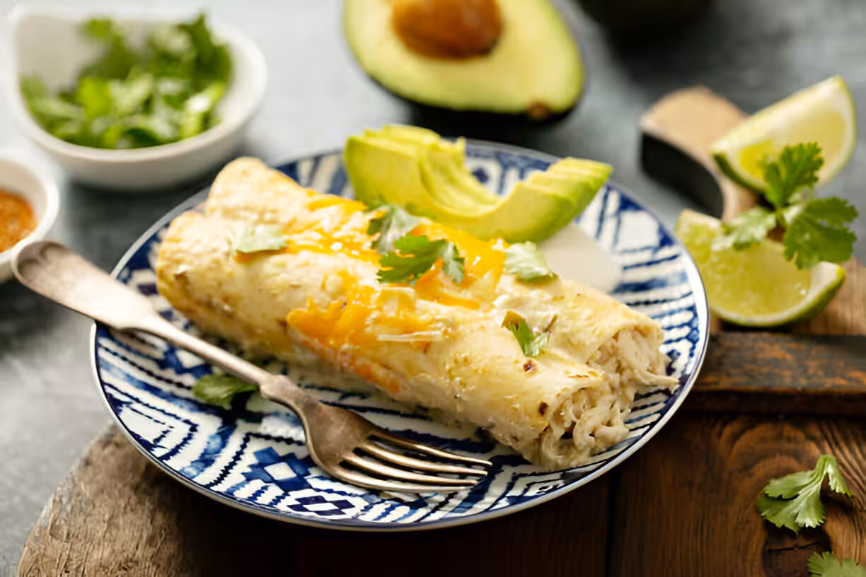 Low Carb White Chicken Enchiladas