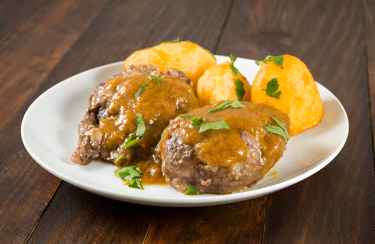 Slow Cooker Garlic Butter Beef Bites & Potatoes