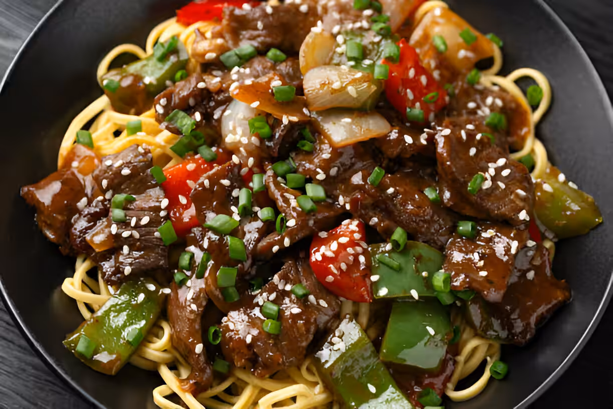Sticky Beef Noodles