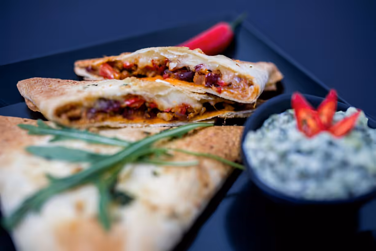 Vegetarian Quesadillas with Black Beans and Sweet Potato