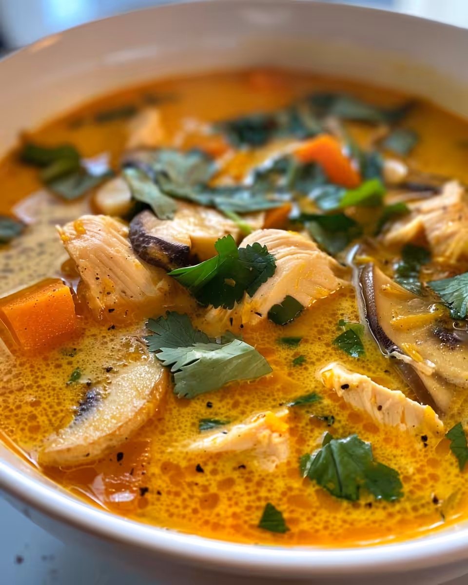Anti inflammatory turmeric chicken soup simmering in pressure cooker
