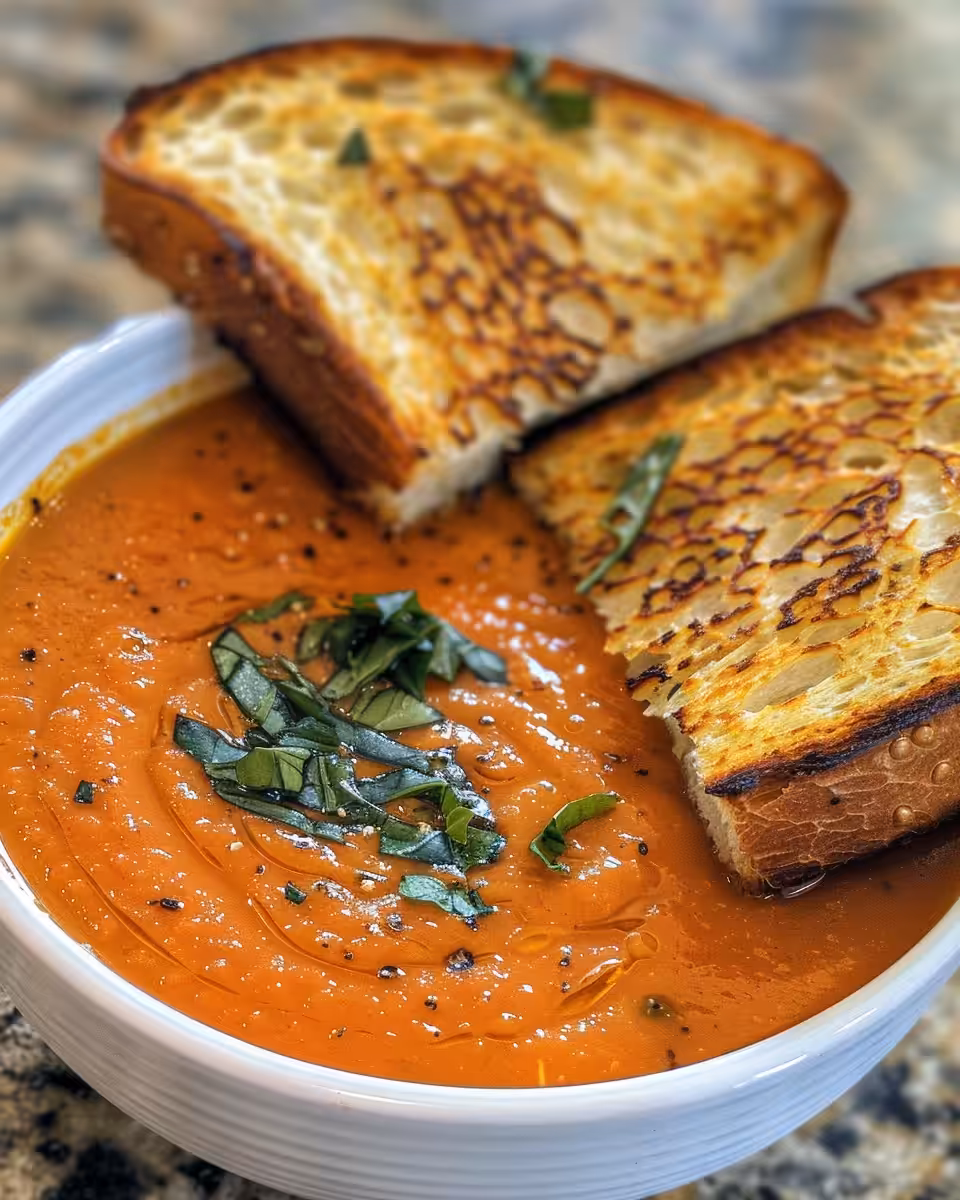 Ingredients for pumpkin tomato soup and grilled cheese sticks laid out on a kitchen counter