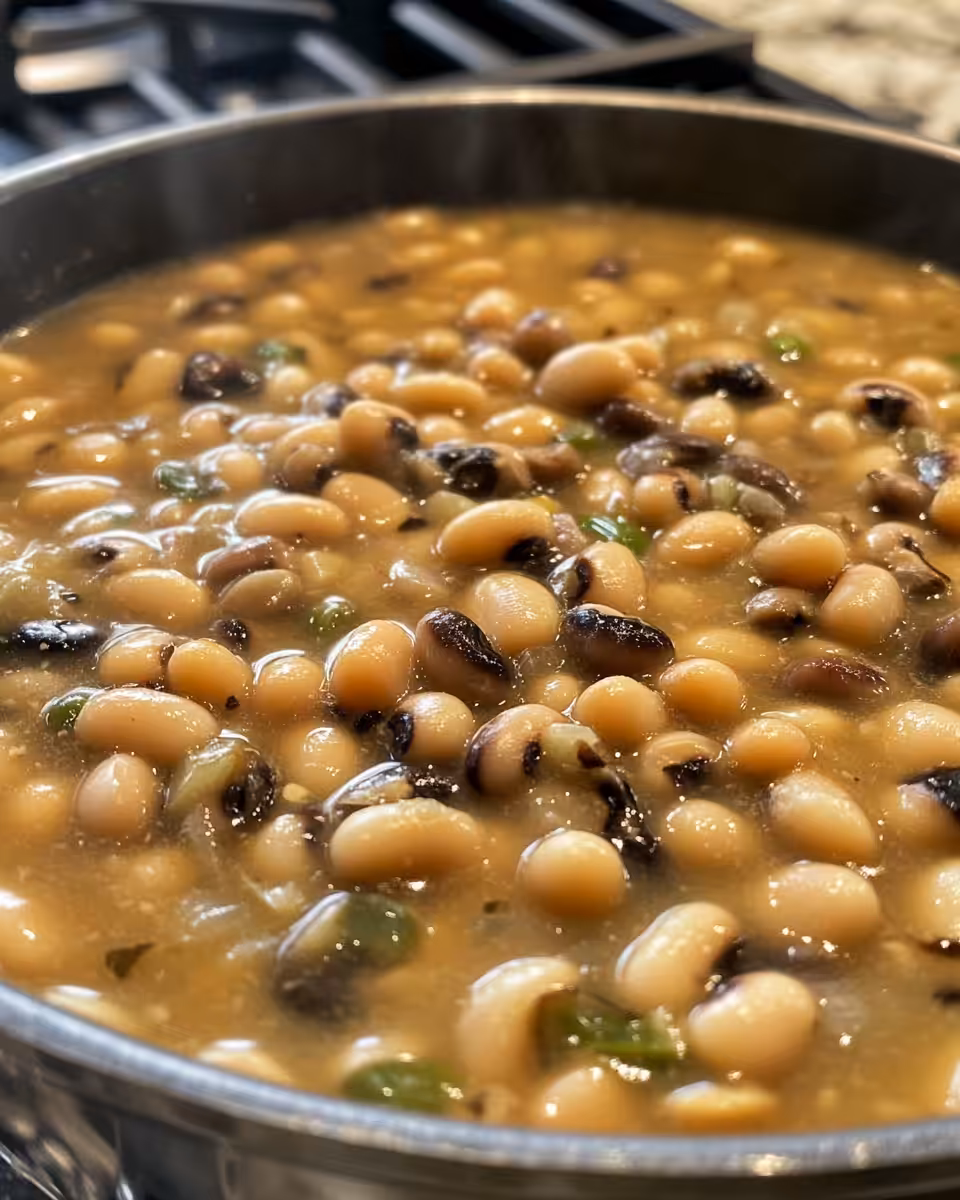 Steaming black-eyed peas in a pressure cooker
