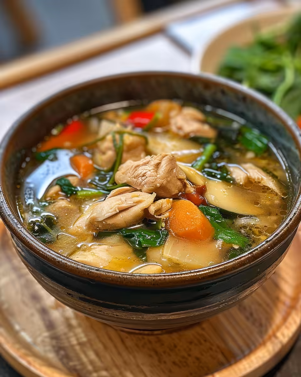 Fresh homemade chicken soup steaming in a pressure cooker