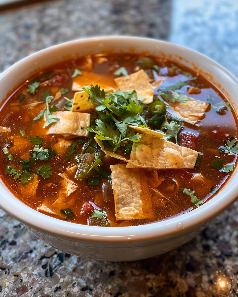 Steam rising from chicken tortilla soup pressure cooker