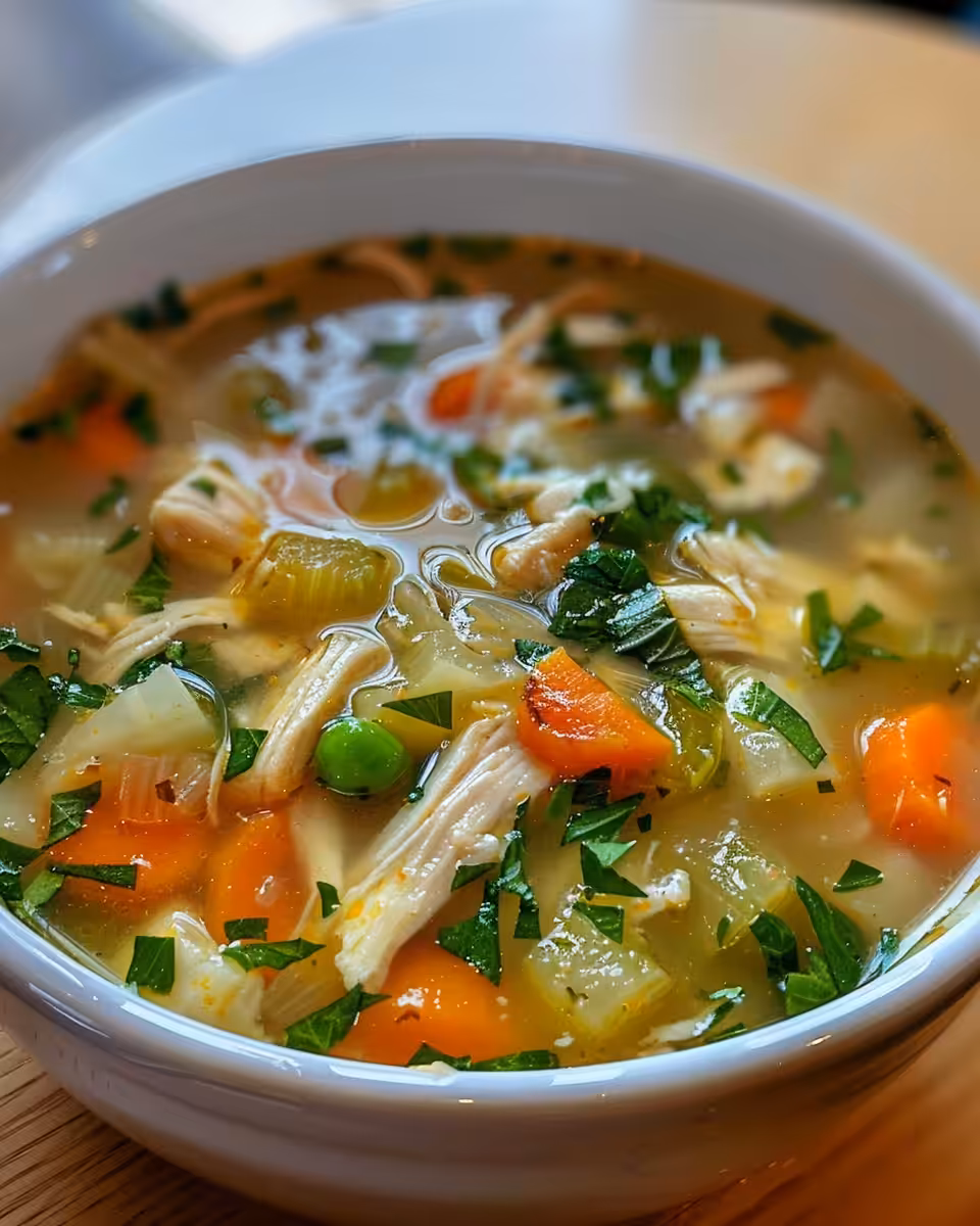 Ingredients for chicken vegetable soup prepared for pressure cooking