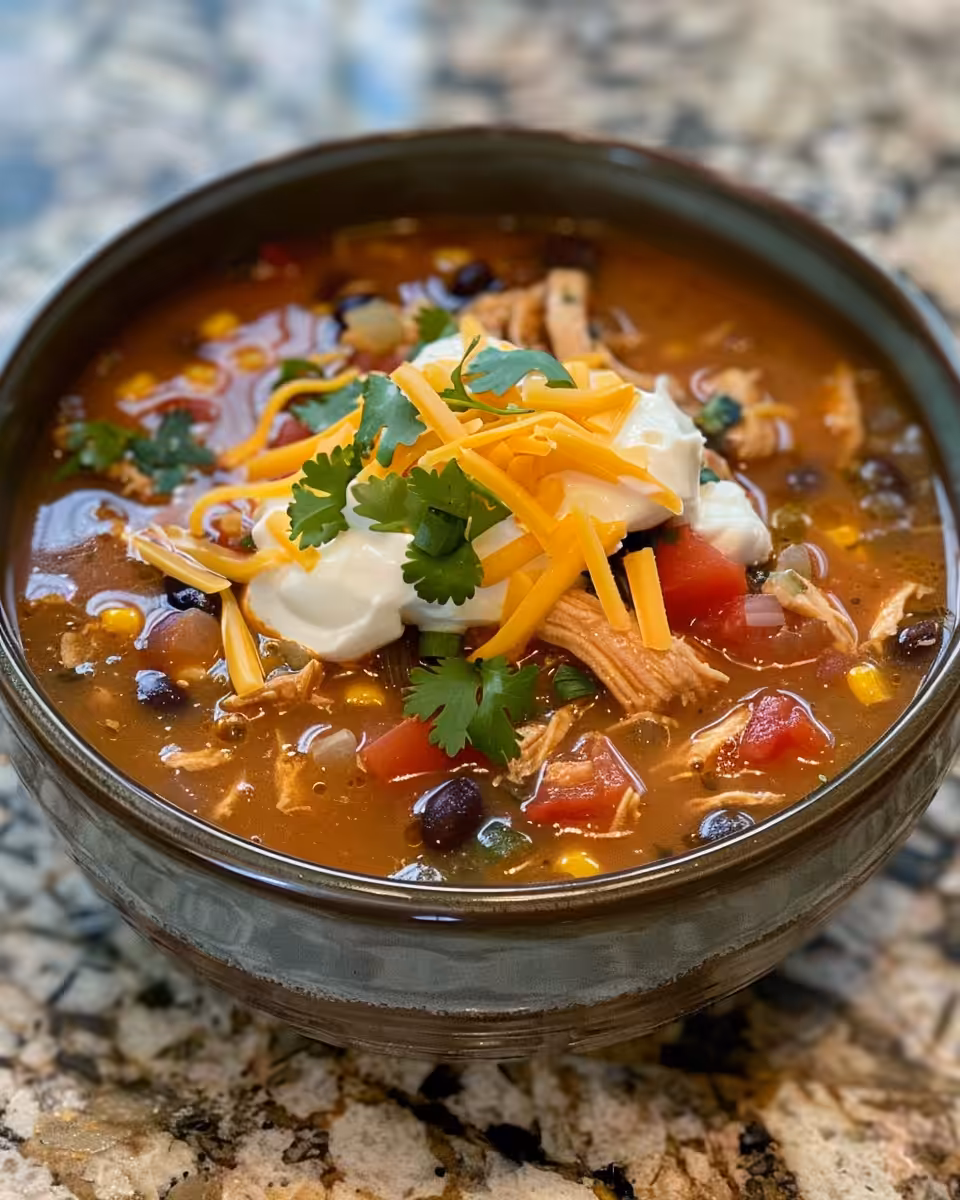 Fresh ingredients for chicken tortilla soup ready to be cooked