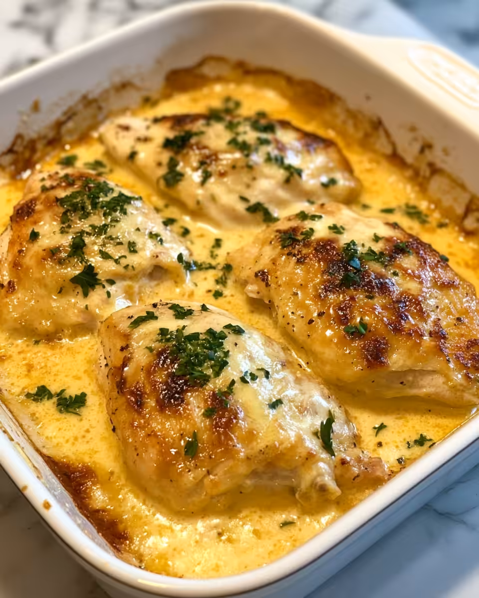 Creamy baked chicken with sundried tomatoes fresh from pressure cooker