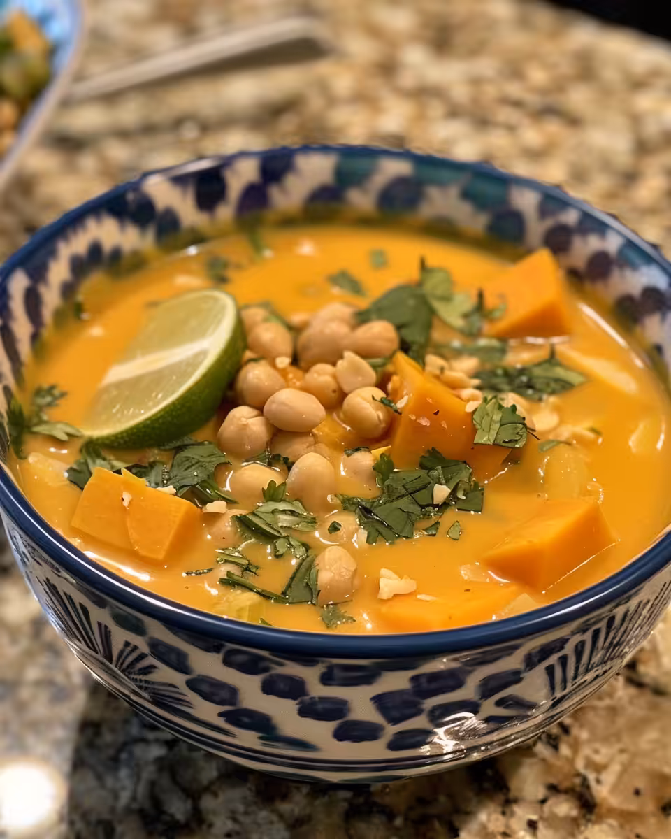 Ingredients for creamy peanut soup including coconut milk and fire roasted tomatoes
