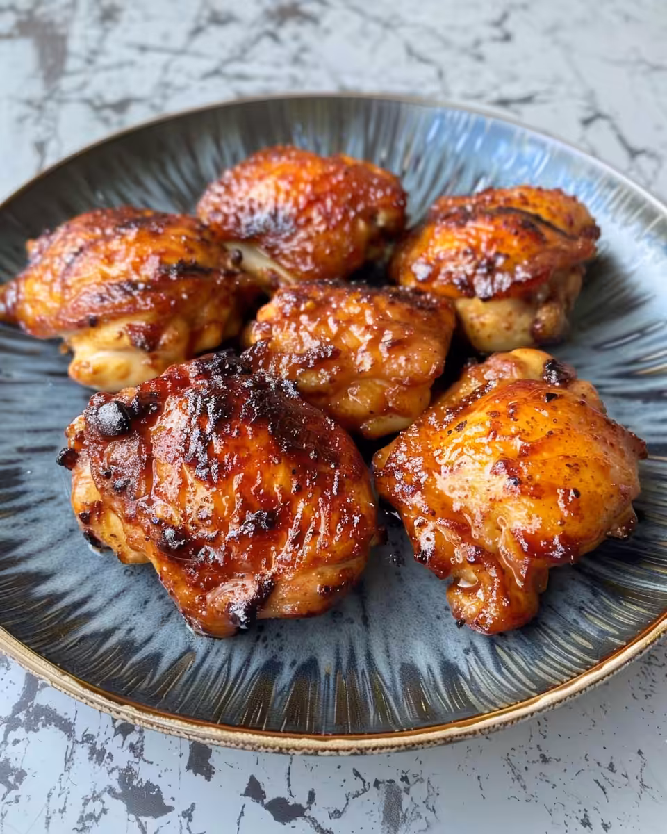 Golden fried crispy chicken skin in an ovenproof skillet finishing in the oven