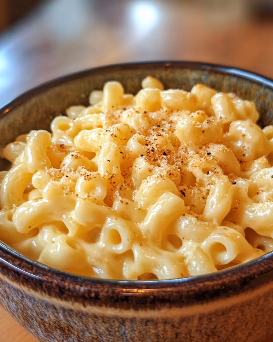 Crockpot Mac and Cheese cooking in a slow cooker with creamy cheesy sauce