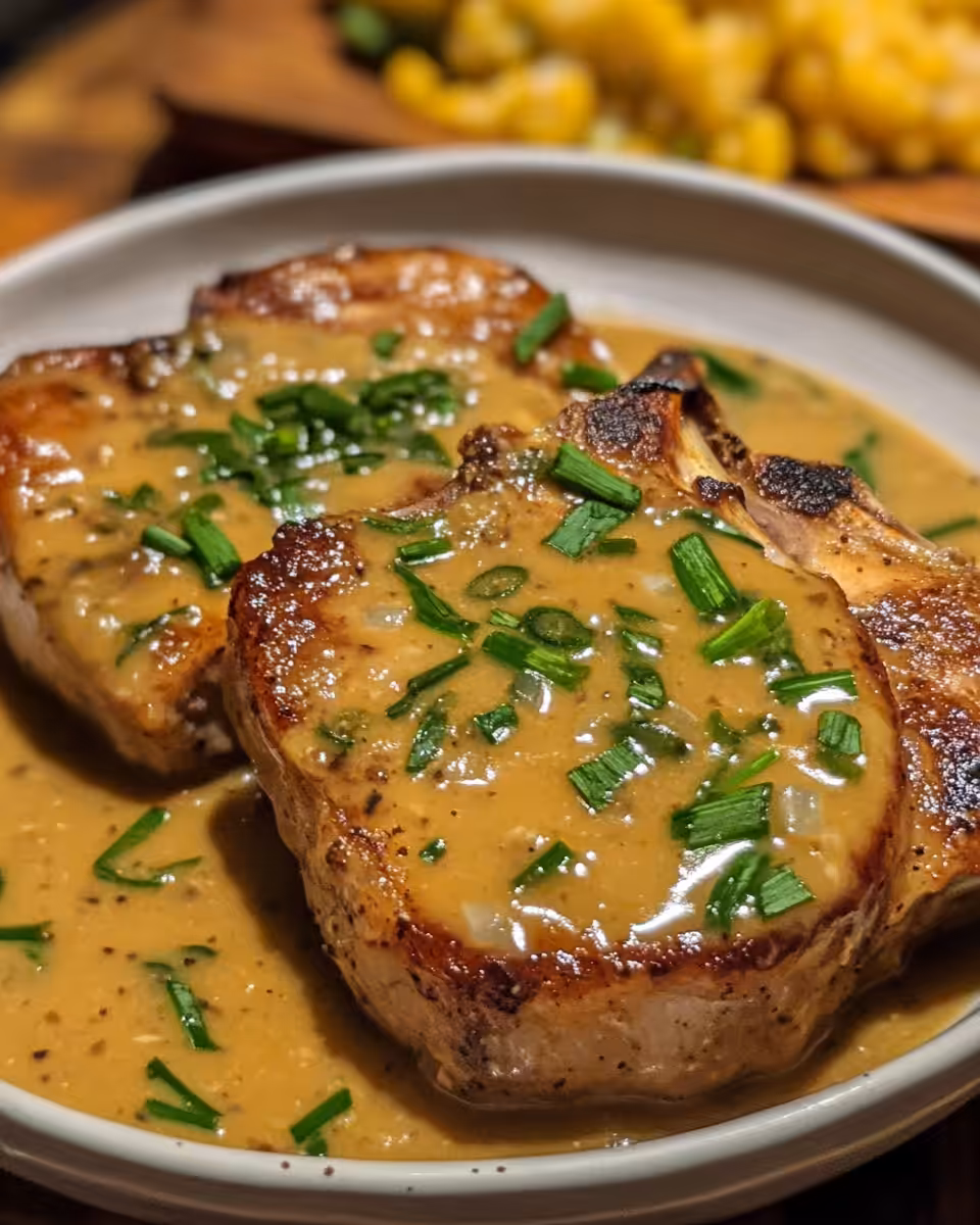 Ingredients for crock pot pork chops and gravy recipe