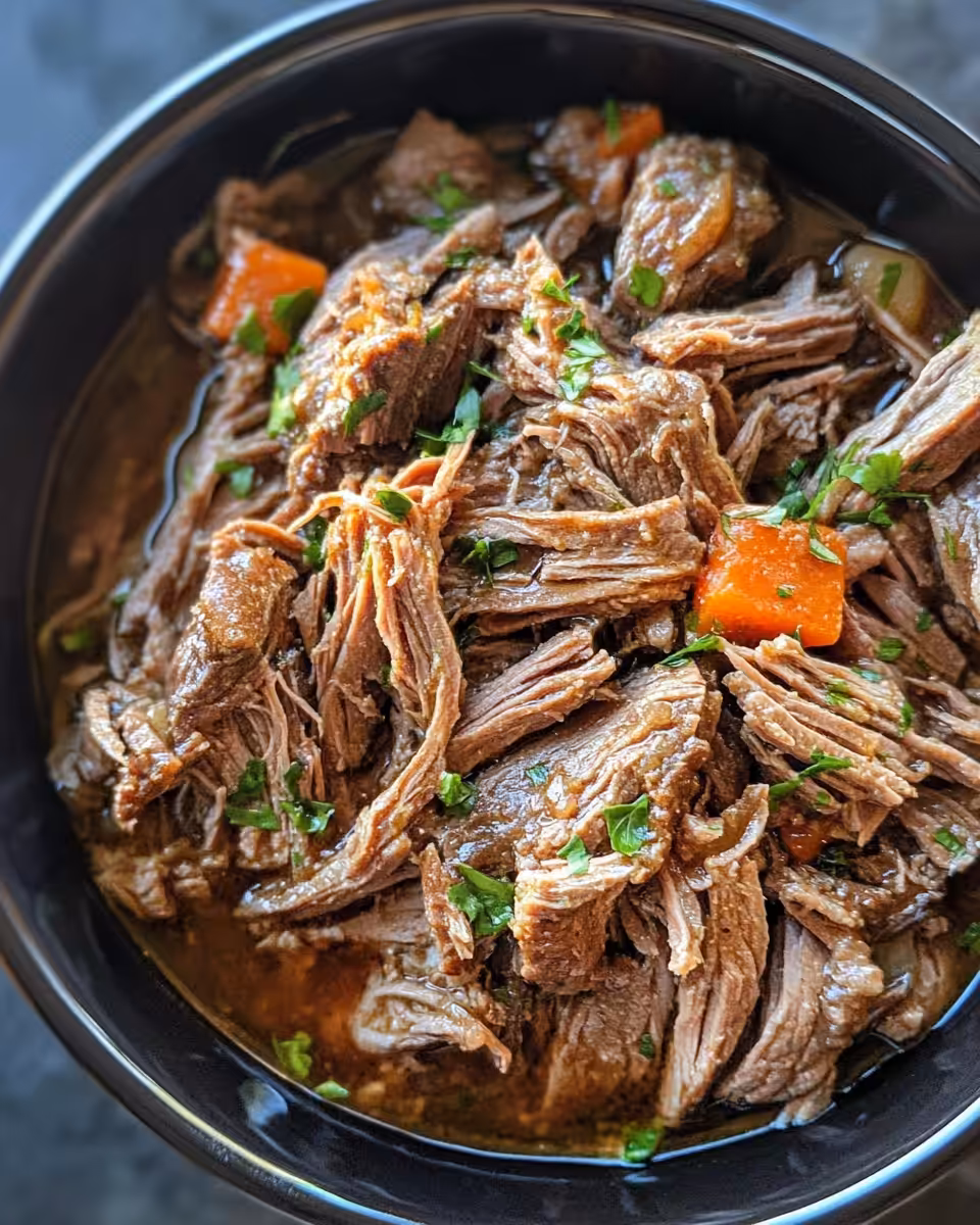 Ingredients laid out for shredded beef crock pot recipe