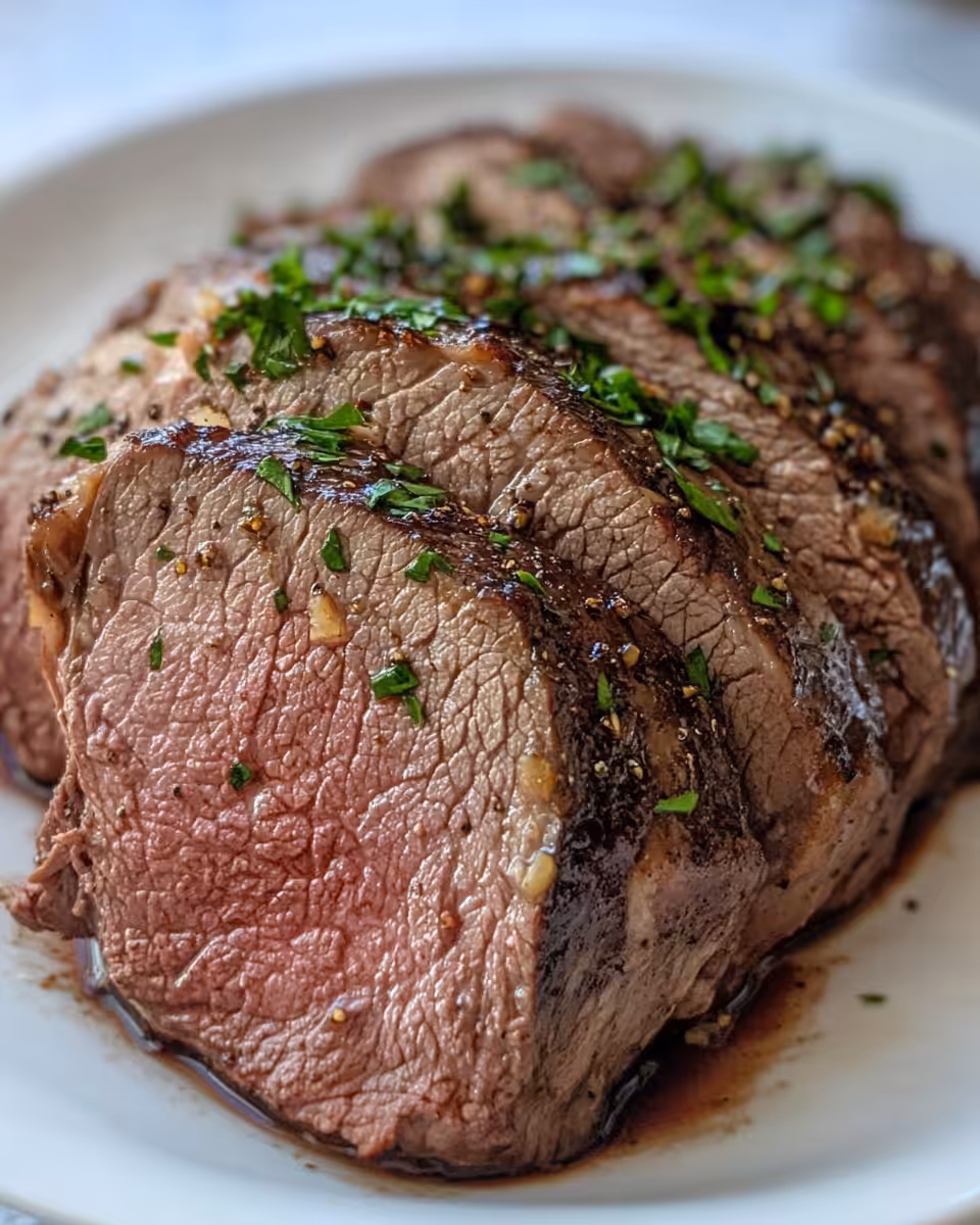 Sirloin tip roast resting after pressure cooking, ready to slice and serve