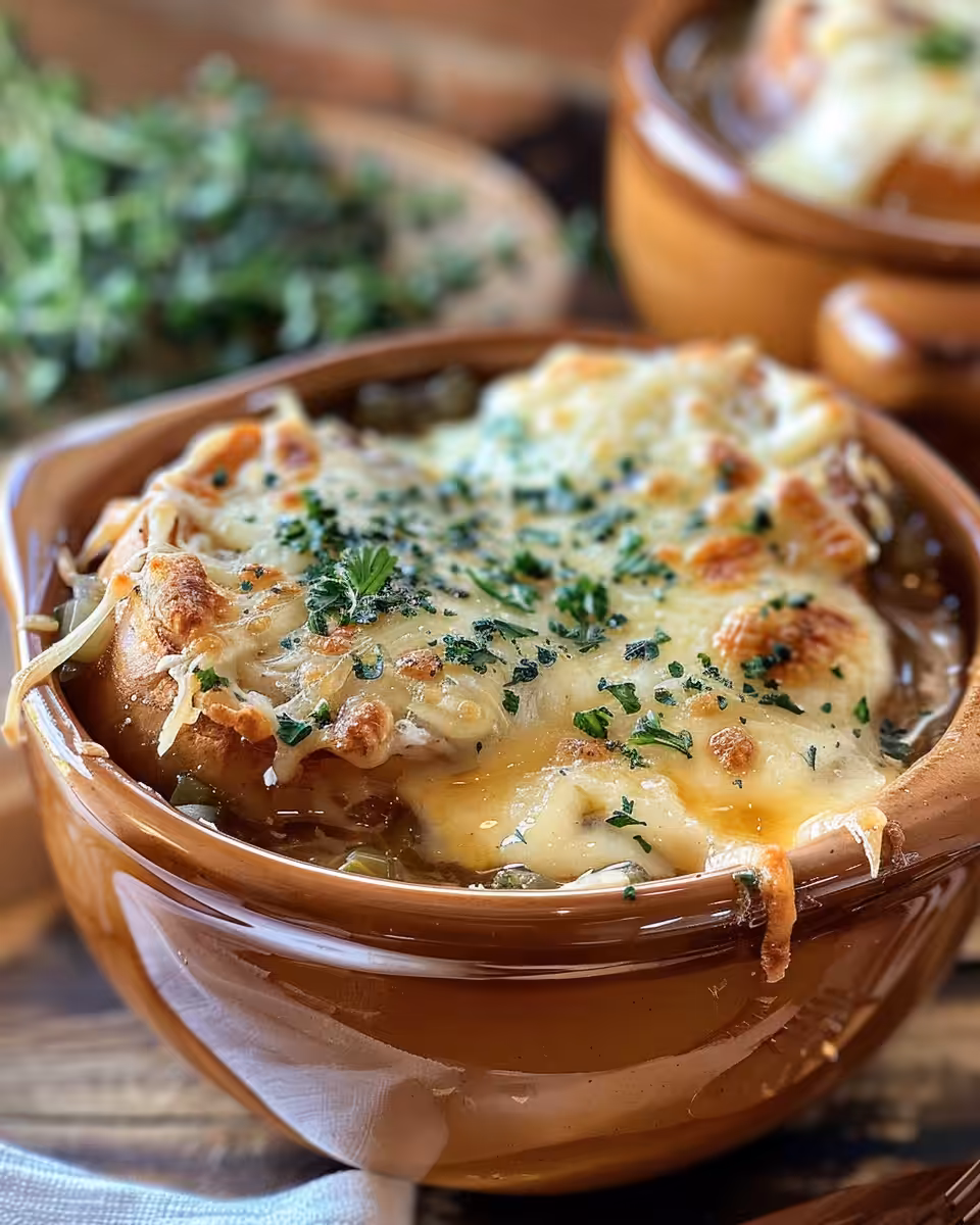 Caramelized onions simmering in pressure cooker for rich French onion soup