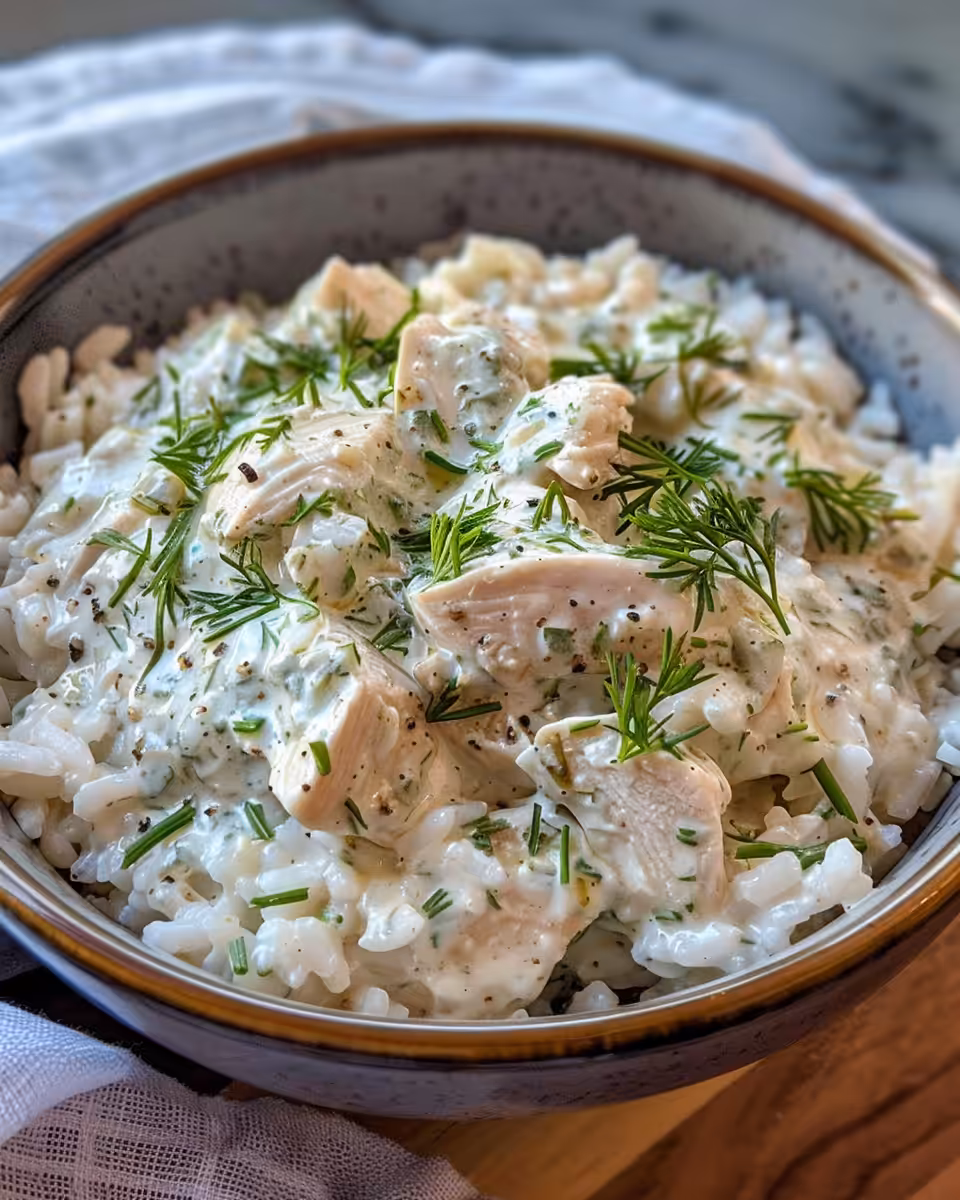 Close up of ingredients for Greek chicken and rice dish