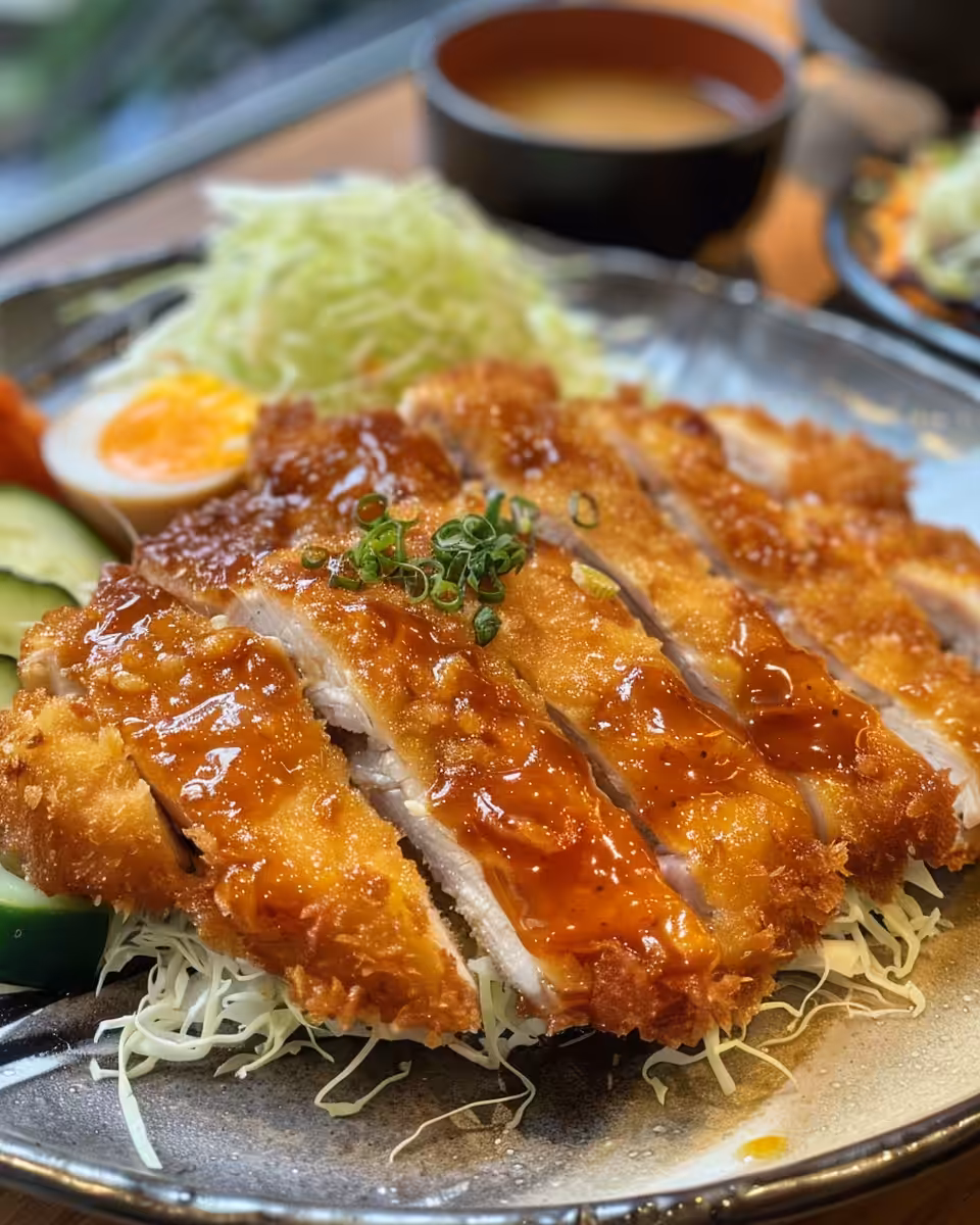 freshly made chicken katsu with crispy golden crust straight from pressure cooker