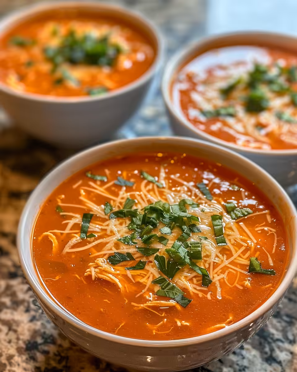 Instant Pot Italian Chicken Soup cooking in pressure cooker