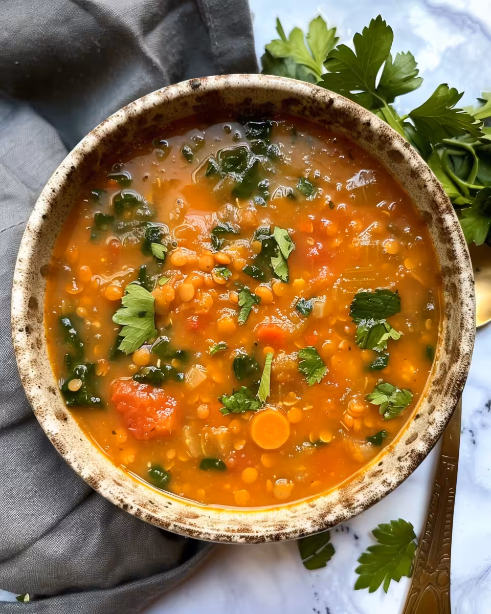 Instant Pot Red Lentil Soup bubbling and simmering