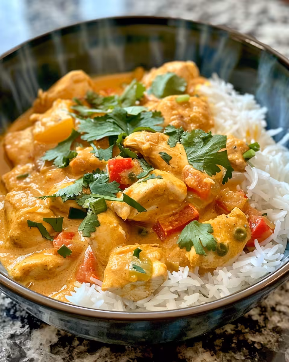 Pressure cooker starting hiss and aroma of coconut curry chicken