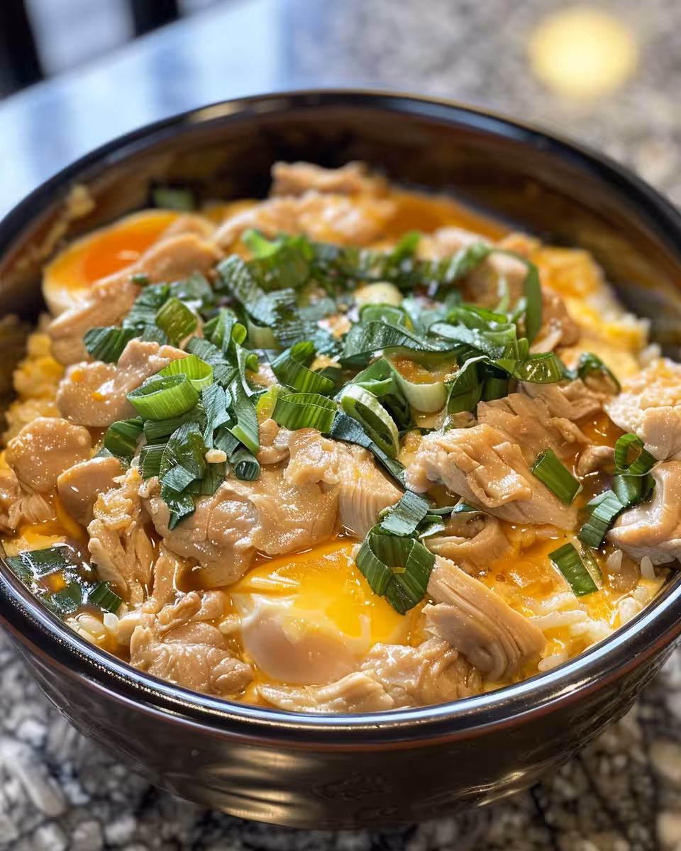 Oyakodon chicken and egg bowl cooking in rice cooker steam vent