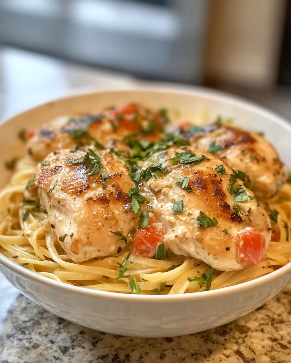 Served Boursin chicken with tender juicy texture