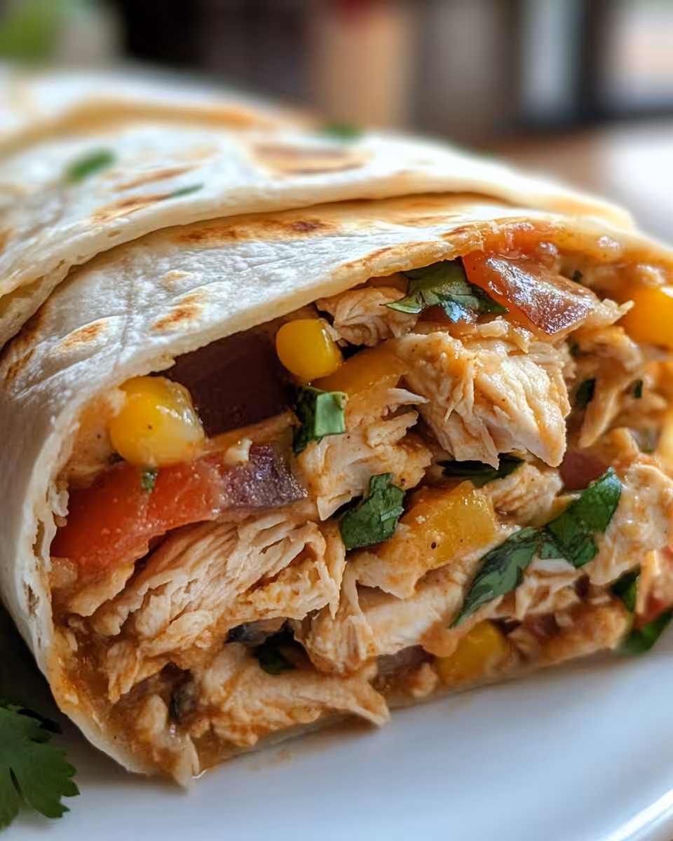 Slow cooker chicken burritos cooking with bursting flavors