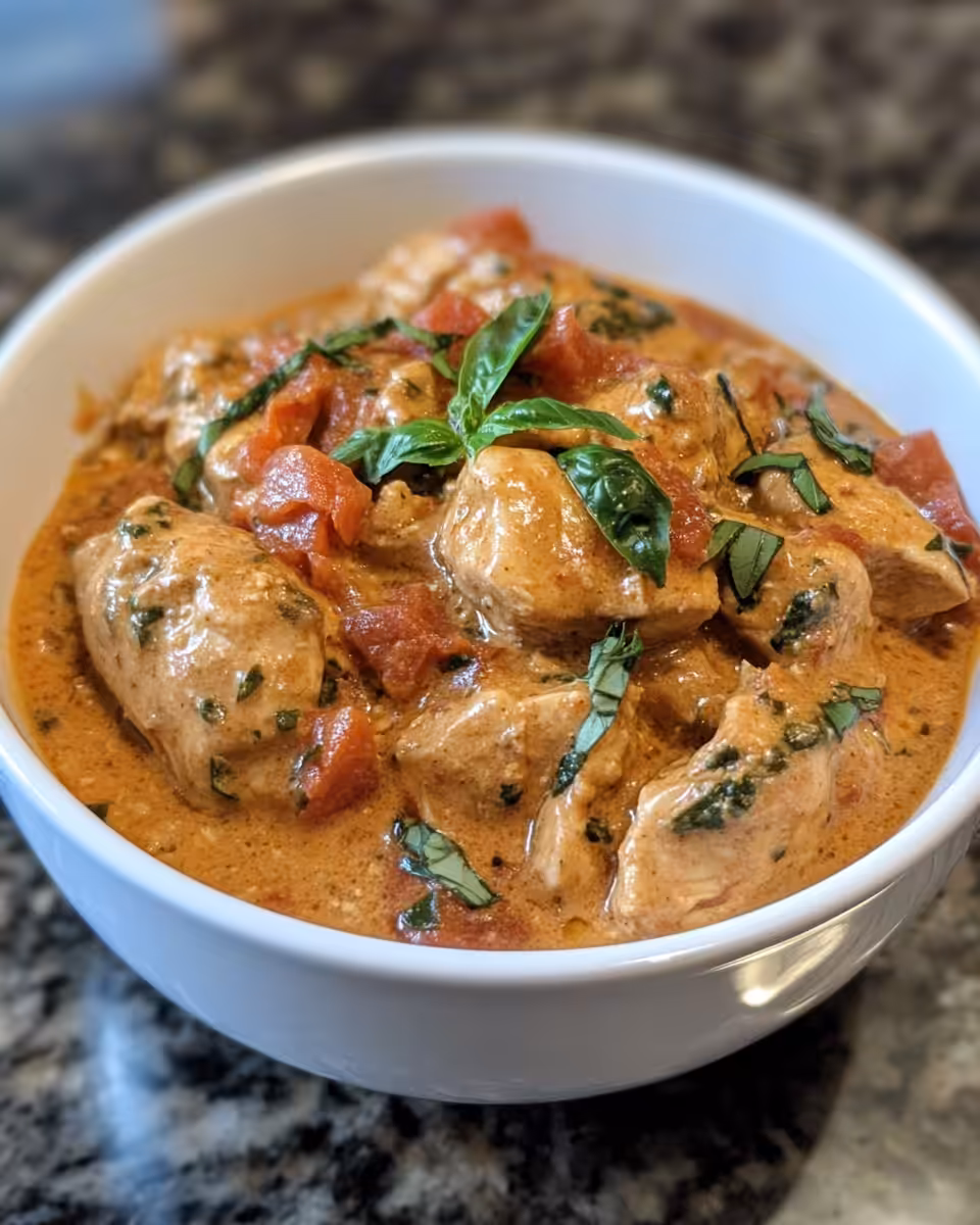 Ingredients prepared for creamy tomato basil chicken slow cooker recipe
