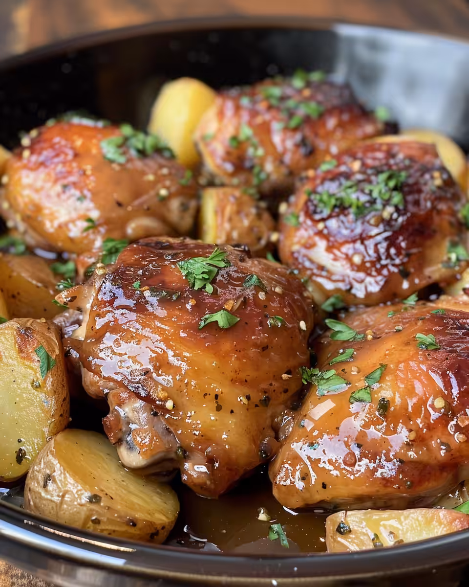 Ingredients for honey garlic chicken slow cooker meal