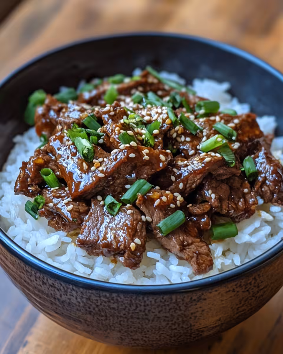 Slow cooker Korean beef simmering with rich aroma