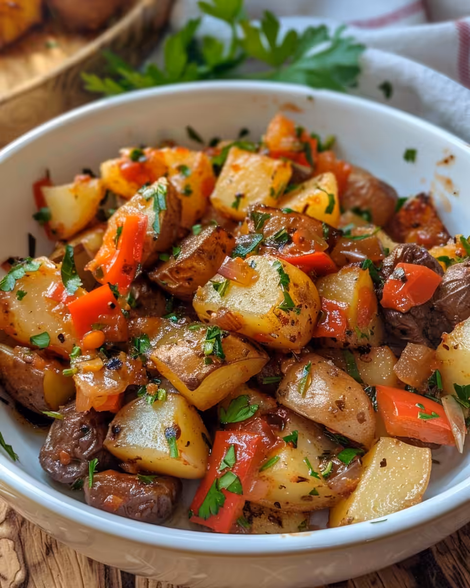 Ingredients of slow cooker swamp potatoes laid out