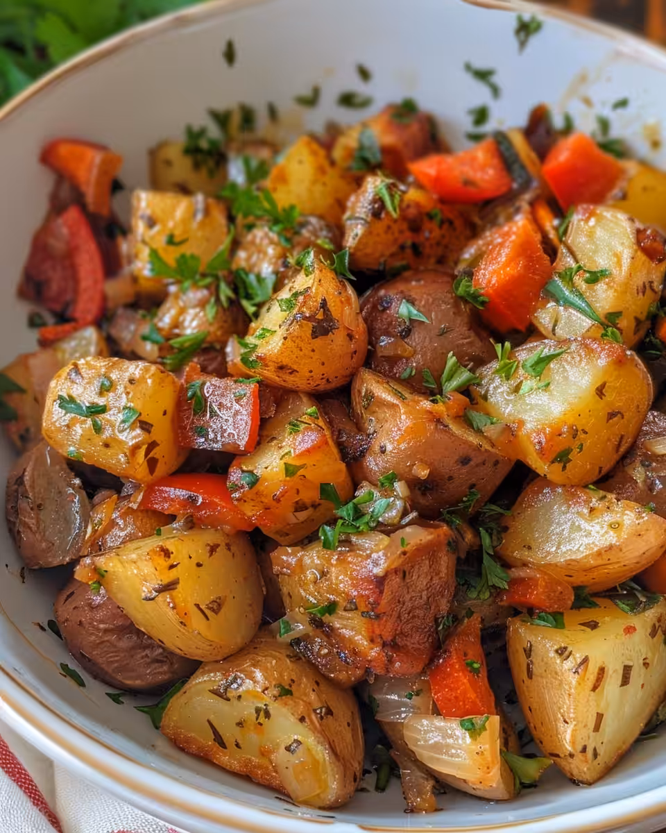 Cooked slow cooker swamp potatoes ready to serve