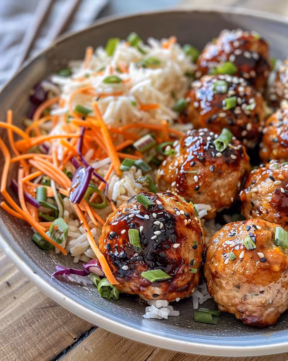 Ingredients laid out for sticky Asian chicken meatballs recipe