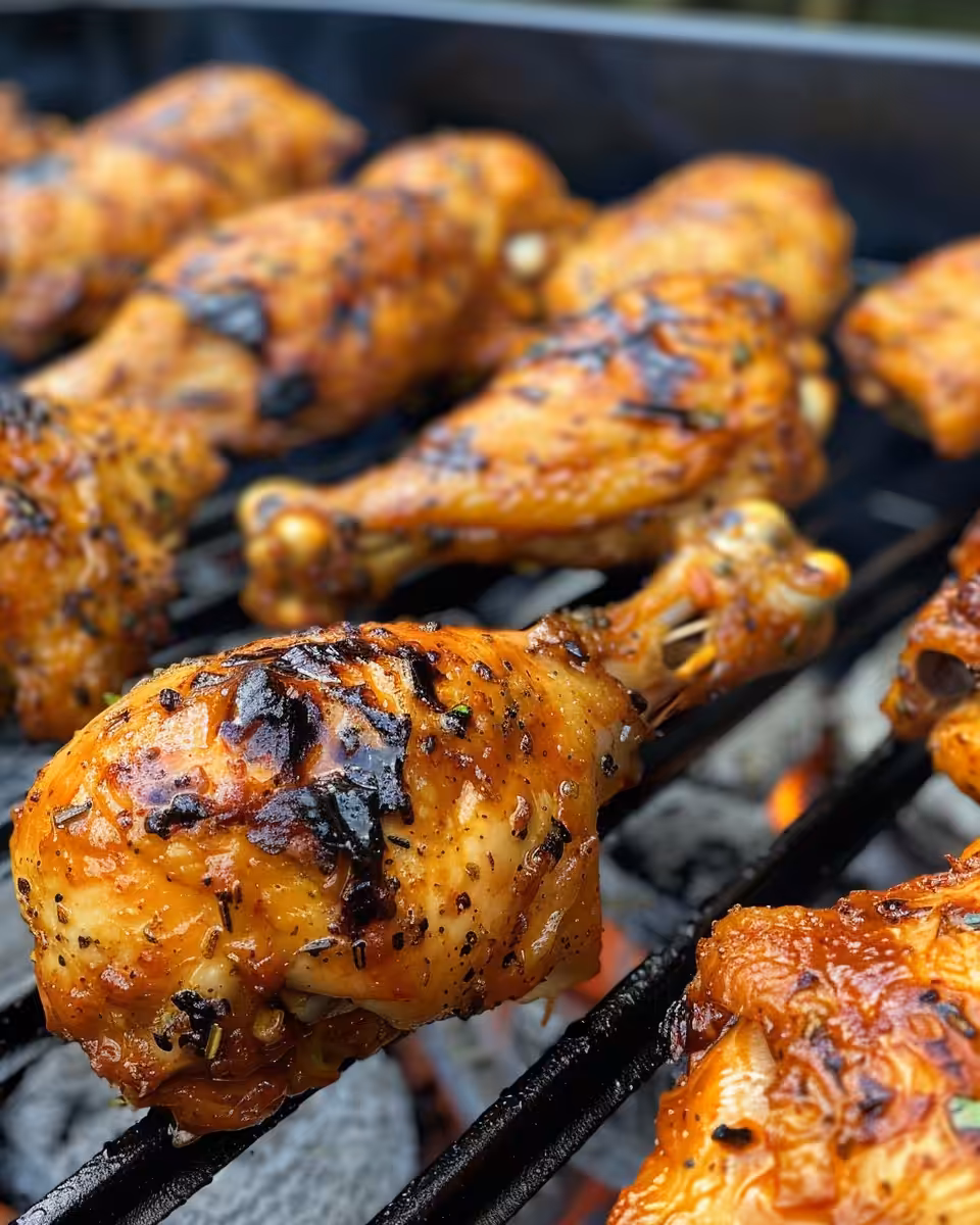 Close-up of tender chicken cooking in pressure cooker with garlic and lemon aroma