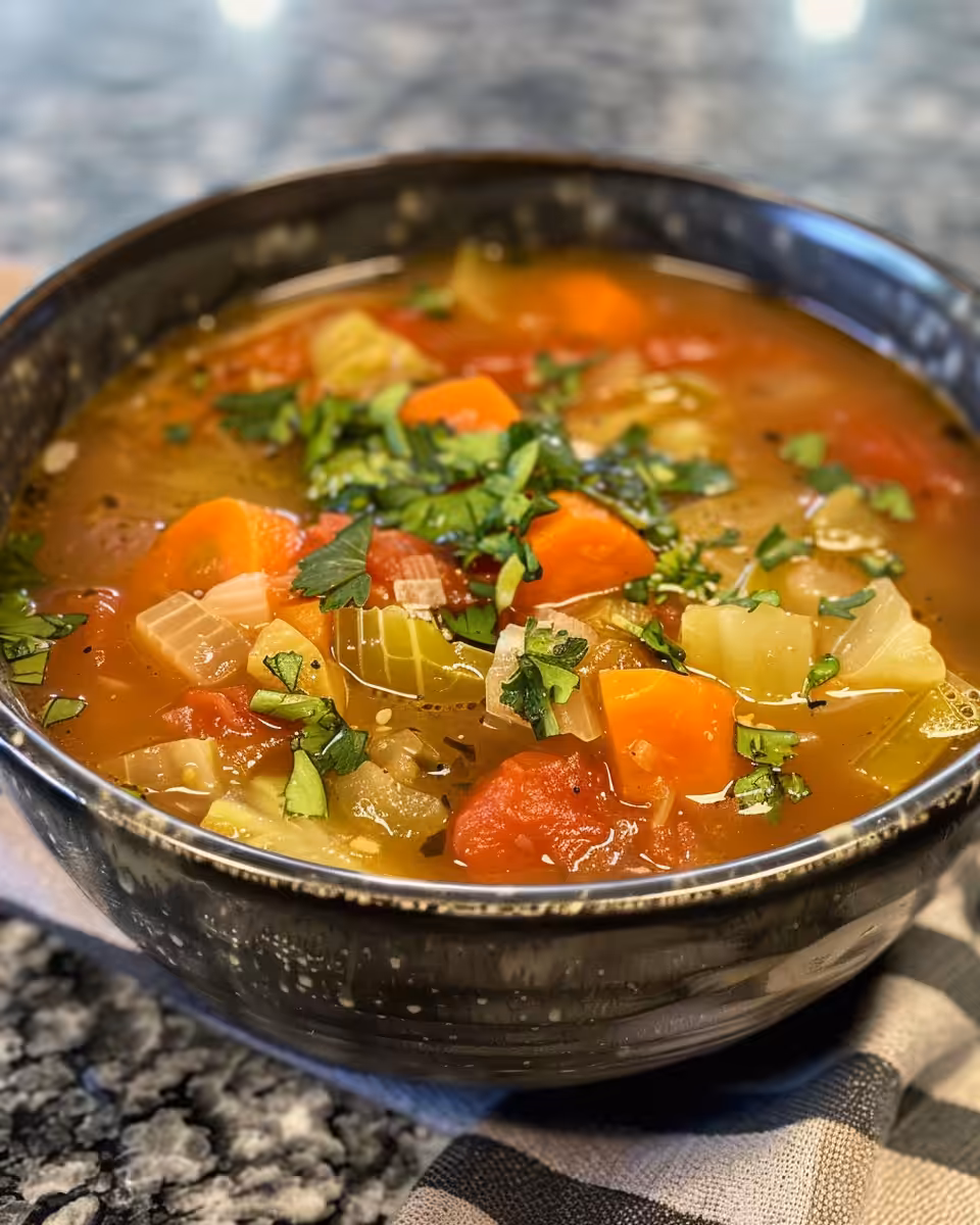 Ingredients for 7-Day Cabbage Soup laid out before cooking