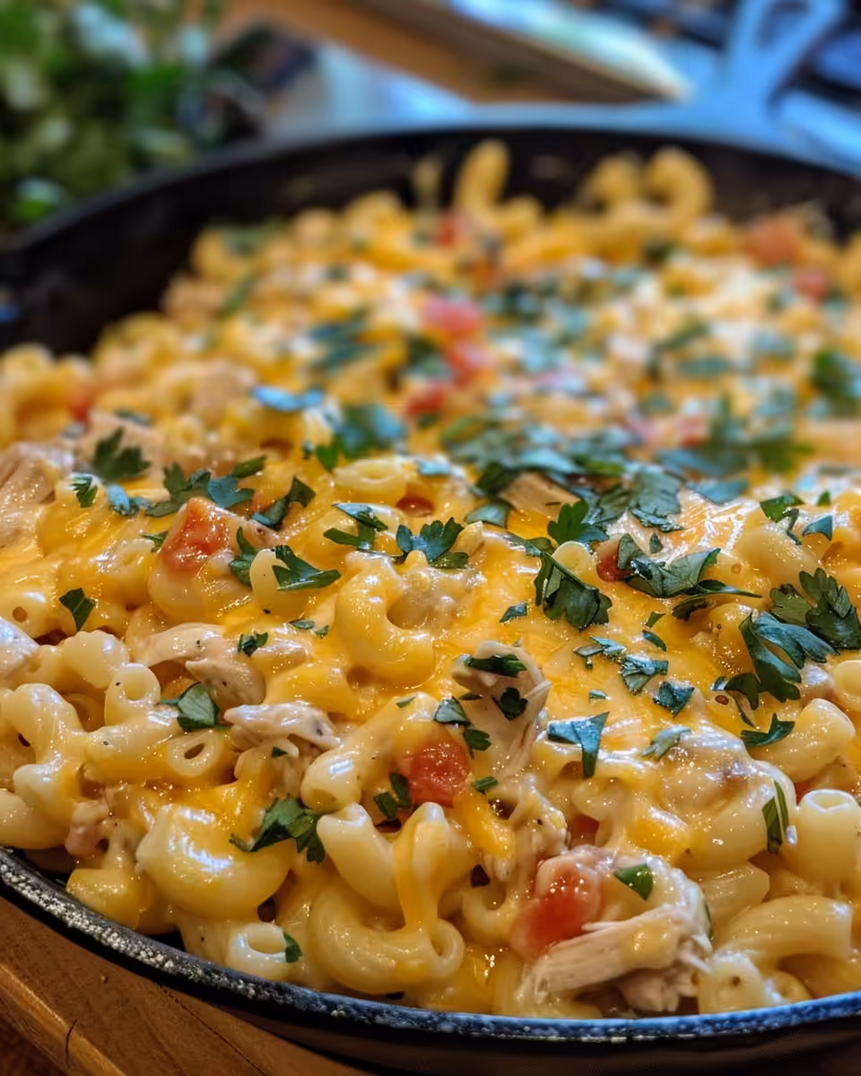 One Pot White Chicken Chili Mac And Cheese in pressure cooker pot