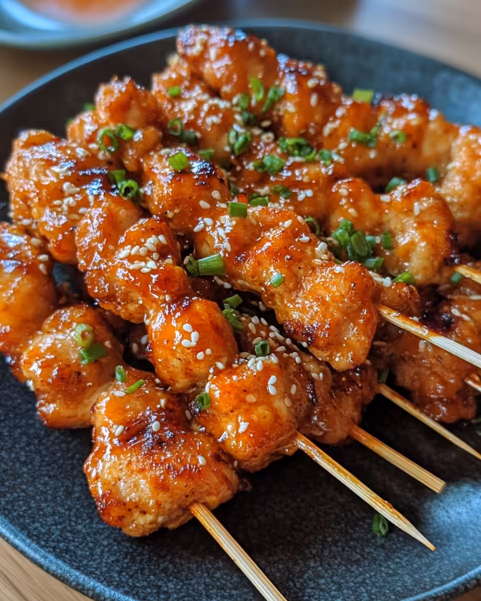 Ingredients for Bang Bang Chicken skewers on a kitchen counter
