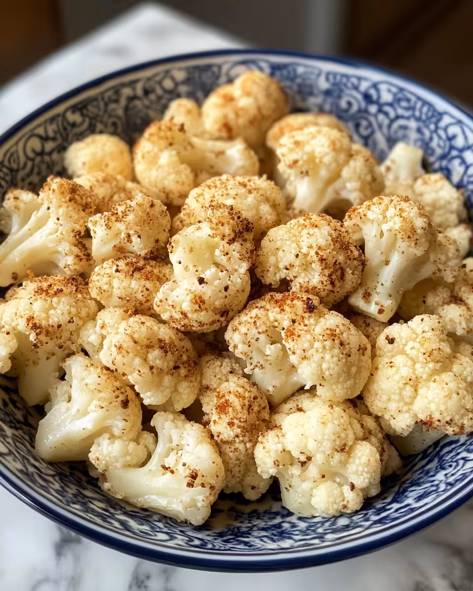 Serving plate with creamy butter cauliflower curry garnished with lime