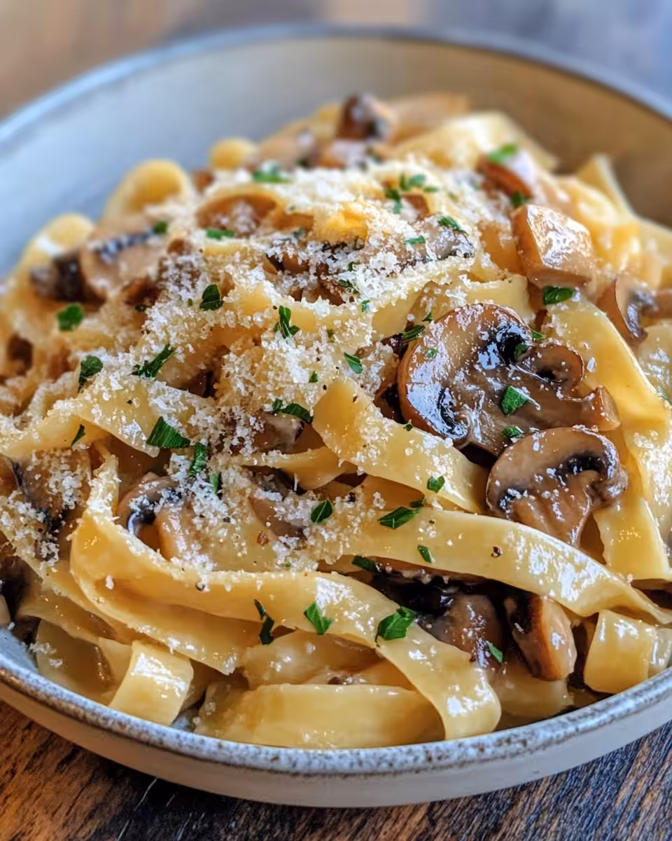 Ingredients: caramelized leeks, mushrooms, cream, and Gruyere cheese for pasta