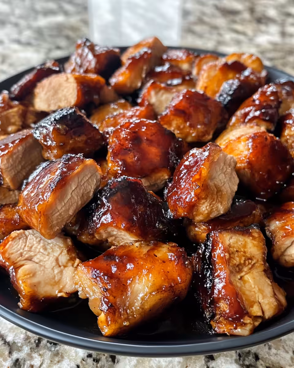 Marinated chicken thighs coated with char siu seasoning